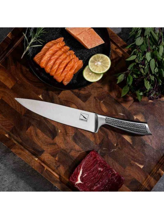 Hinye- 8" Hollow Handle Embossed Chef's Knife