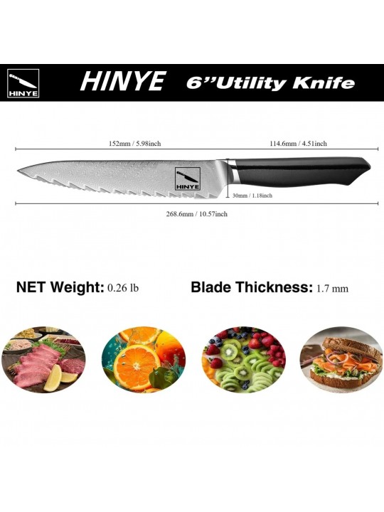 Hinye-Helix 6" Utility Serrated