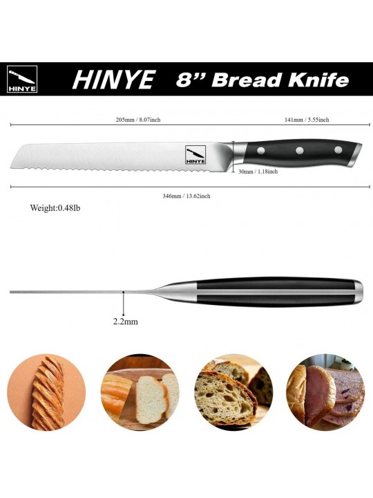 Hinye-Stahl Tri-ply 8" Bread