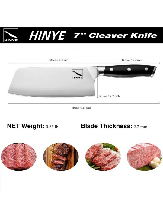 Hinye-Stahl Tri-ply 7" Cleaver