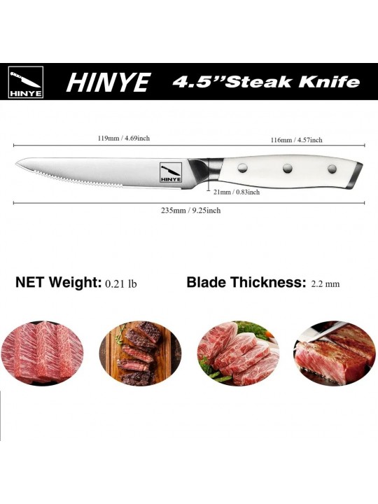 Hinye-Stahl 6 Piece Steak Knives Set