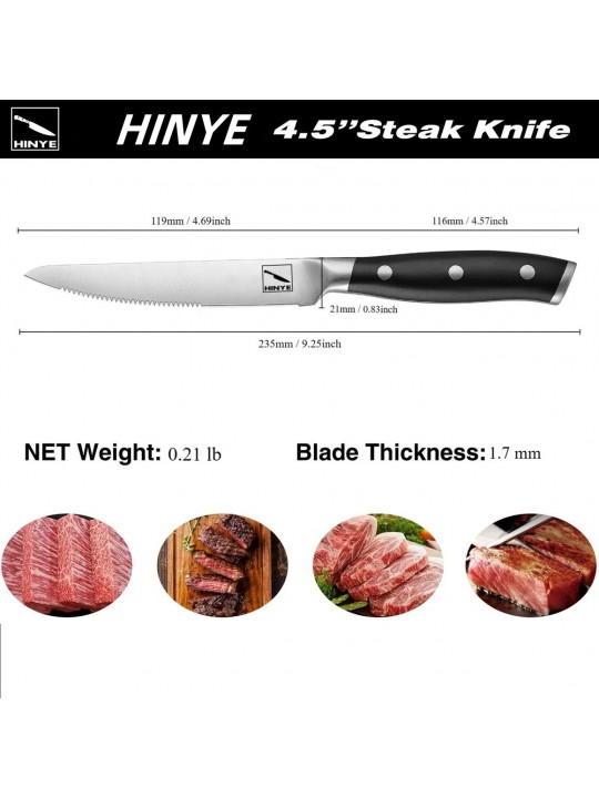 Hinye-Stahl 6 Piece Steak Knives Set