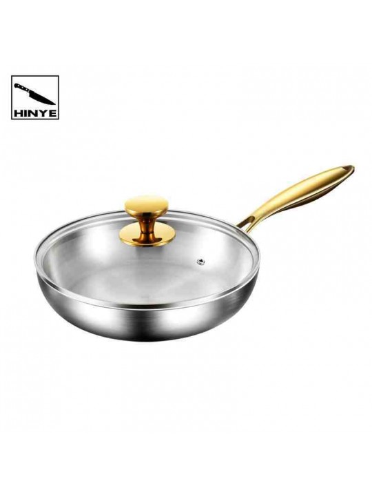 Hinye-Household uncoated 316 stainless steel pan, steak frying pan