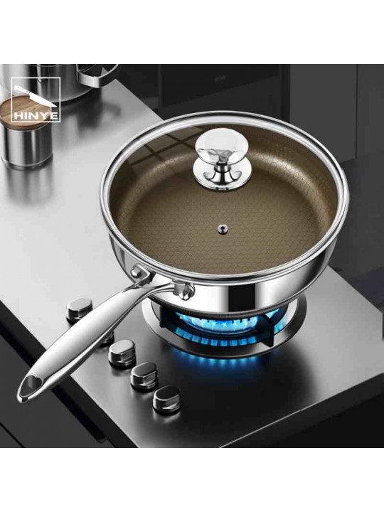 Hinye-316L stainless steel titanium honeycomb non-stick frying pan for