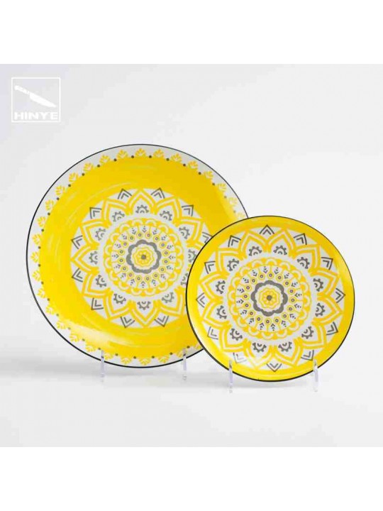 Hinye-Ceramic Printed Boho Tableware