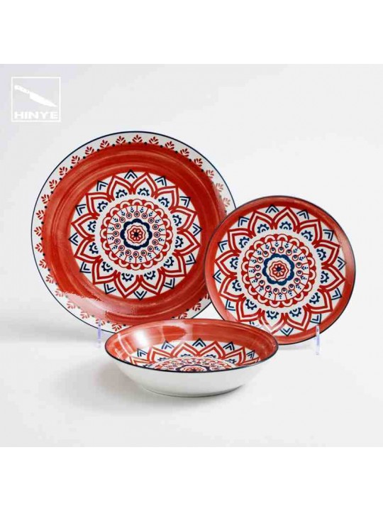 Hinye-Ceramic bohemian print tableware