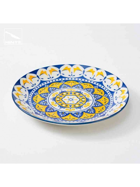 Hinye-Bohemian style yellow printed tableware